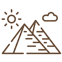 Icône symbolisant les visites des pyramides de Gizeh, du Sphinx et des nécropoles antiques.
