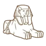 Icône stylisée du Grand Sphinx de Gizeh pour les circuits touristiques en Égypte.