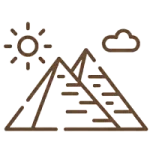 Icône symbolisant les visites des pyramides de Gizeh, du Sphinx et des nécropoles antiques.