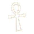 Symbole égyptien de l'Ankh, la Croix de Vie, sculpté sur la paroi d'un temple antique.