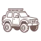 Icône de véhicule tout-terrain pour les excursions en 4x4 et les transports vers l'Oasis de Siwa.